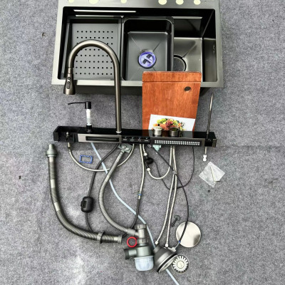 CHẬU RỬA BÁT EUROVINTO CAO CẤP INOX 2 HỐ VUÔNG MÃ 7545-AWFB