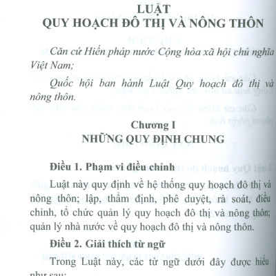 Luật Quy Hoạch Đô Thị Và Nông Thôn Năm 2024