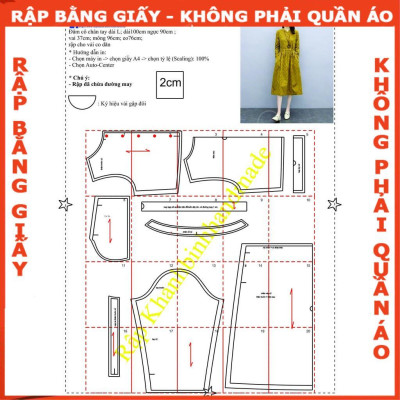 Rập đầm vàng cổ chân mã 1125 - giấy A0 (BẢN VẼ)