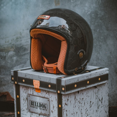 Mũ Bảo Hiểm 3/4 Cổ Điển BULLDOG Heli Carbon