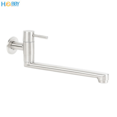 Vòi rửa chén gắn tường dòng lạnh inox 304 Hobby home decor VT4