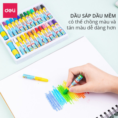 Bút sáp dầu Super Wings x Deli – thân lục giác – 12/18/24 màu - EC009-12 /EC009-18/ EC009-24