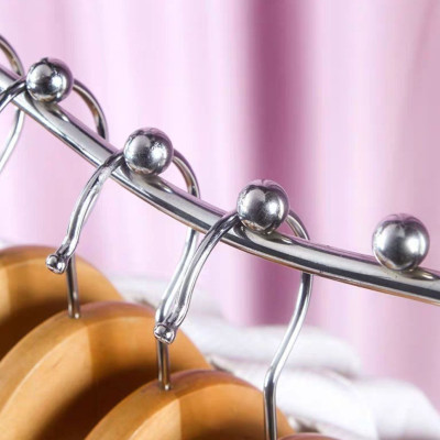 combo 10 Móc 9 bi & 7 bi treo quần áo shop thời trang dạng bi cong inox - ( loại gài & bắt vít )