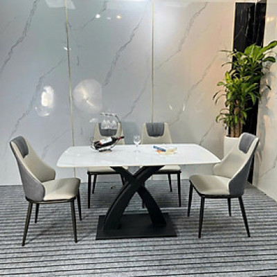 Bộ bàn ăn mặt đá nhập khẩu sang trọng, hiện đại CTL07 Juno Sofa nhiều lựa chọn