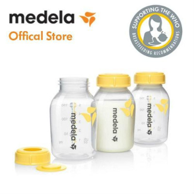 Bình trữ sữa Medela PP 150ml/250ml - Nắp bình tách rời có thể lắp núm ty vào cho bé bú