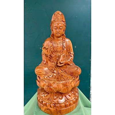 Tượng mẹ quan âm bồ tát bằng gỗ hương đá kt cao 40×20cm 