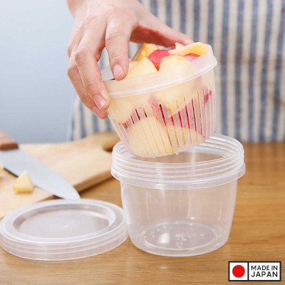 Bộ hộp đựng thực phẩm tròn 2 lớp W/S 500ml - Hàng nội địa Nhật Bản nhập khẩu chính hãng