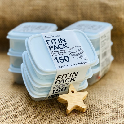 Set 03 hộp thực phẩm nắp mềm Sanada Fit in Pack 150ml - Made in Japan
