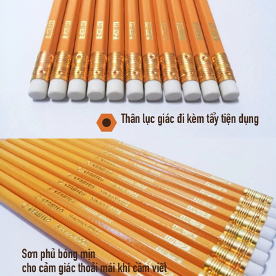 Bút chì gỗ STABILO Schwan/Swano - Thân màu đỏ (PC306-HB)