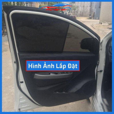 Bộ 4 rèm chắn nắng nam châm Wigo 2018-2019 khung cố định chống tia UV