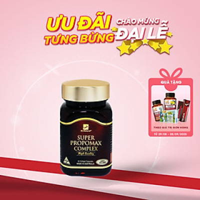 Viên uống keo ong tăng cường hệ miễn dịch, tăng sức đề kháng nhập khẩu chính hãng Úc SUPER PROPOMAX COMPLEX (60 viên) chiết xuất từ Keo Ong giúp tăng cường sức khỏe, nâng cao sức đề kháng, nâng cao thể trạng cho cơ thể 