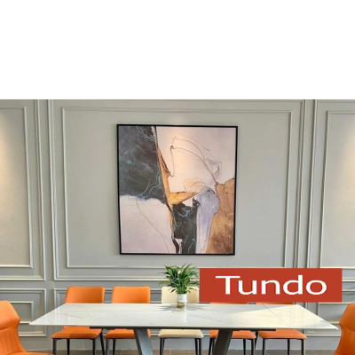 Bàn ăn thông minh kéo dài mặt đá Tundo chân inox 