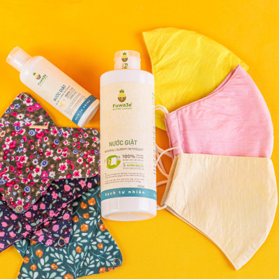 Nước giặt quần áo hữu cơ Fuwa3e an toàn cho bé chuyên giặt lụa hương cam 500ml