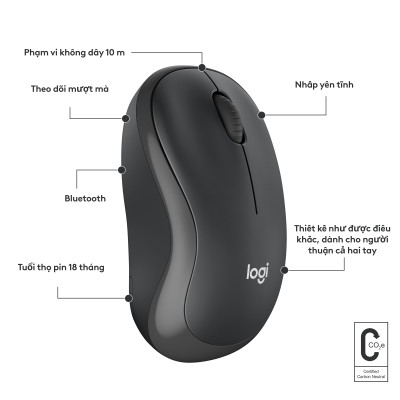 Chuột Bluetooth không dây Logitech M241 Silent - Hàng Chính Hãng