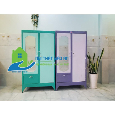 Tủ sắt quần áo cao 1m6 ngang 90cm tím- TSDT13