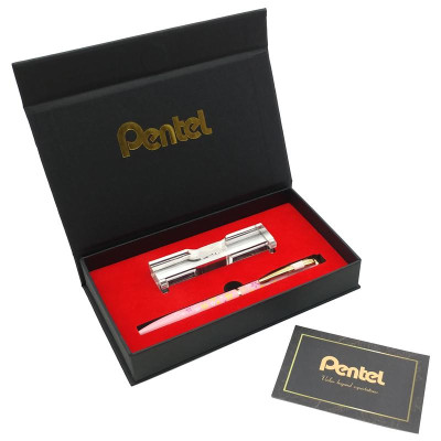 Bút Bi Nắp Vặn Cao Cấp Energel 0.7 mm - Pentel BL2007PS1-C - Màu Hồng - Mực Xanh