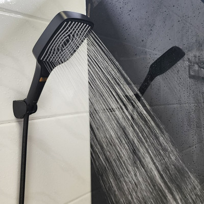 Bộ tay dây sen 3 chức năng chảy, nhựa ABS mạ đen Eurolife EL-125SH-D