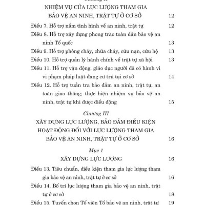 Luật lực lượng tham gia bảo vệ an ninh, trật tự ở cơ sở (bản in 2024)