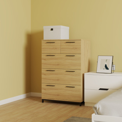 [Happy Home Furniture] LOUIS , Tủ lưu trữ 5 ngăn kéo - chân sắt , 68cm x 45cm x 102cm ( DxRxC), THK_062