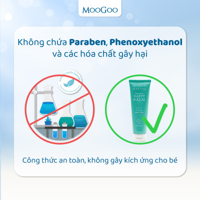 Kem chống hăm tã cho bé sơ sinh từ 0M+ MooGoo tuýp 50g, 120g Baby Nappy Balm - Hàng Úc chính hãng