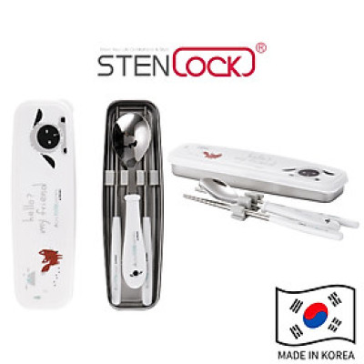 Bộ muỗng đũa tập ăn STENLOCK cho bé (Chính hãng Hàn Quốc)