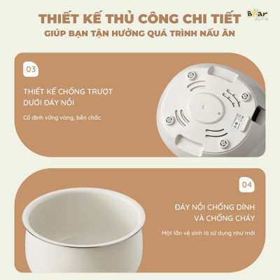 Nồi cơm điện tử đa năng 3L Bear SB-NC30B - Hàng chính hãng