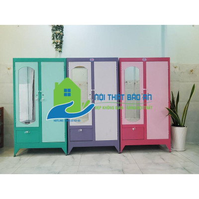 Tủ sắt quần áo cao 1m6 ngang 90cm tím- TSDT13