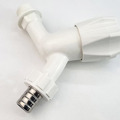 Bộ 3 vòi hồ tay núm tròn nhựa PP trắng, thân ngắn, ren 21-27mm Eurolife EL-HN05 (Trắng) (3 cái)