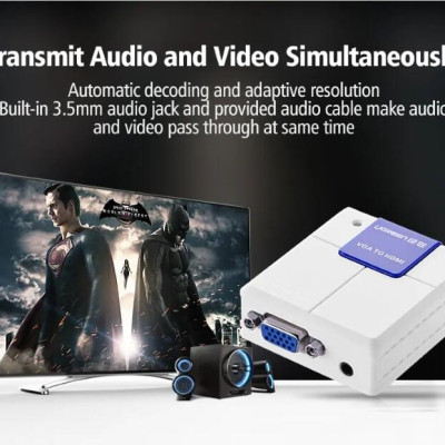 Ugreen UG4022440224TK Màu Trắng Bộ chuyển đổi VGA sang HDMI chuẩn 1.4 cao cấp - HÀNG CHÍNH HÃNG