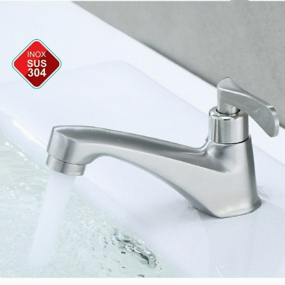 Vòi rửa mặt lavabo KG11 tay gạt dùng cho nước lạnh loại đẹp cao cấp inox sus304 - Hàng chính hãng
