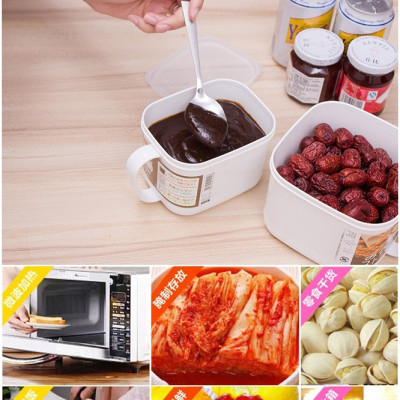 Hộp bảo quản thực phẩm nắm mềm, có tay cầm 1400ml - Nội địa Nhật