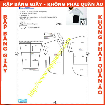 Rập áo sơ mi nữ - Rập giấy A0 in màu mã 463 (BẢN VẼ)