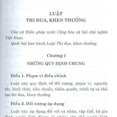Luật Thi Đua, Khen Thưởng (Bản in năm 2022)