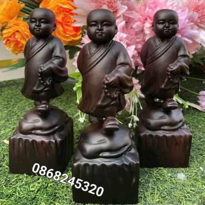 TƯỢNG CHÚ TIỂU THONG DONG BẰNG GỖ TRẮC KT CAO 20CM  