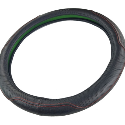 Bọc vô lăng cao cấp Macsim mã L612 mới chất liệu da thật - Khâu tay 100% size M màu đen