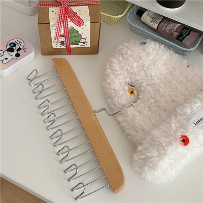 Móc Gỗ Treo Đồ Lót Áo Ngực Áo 2 Dây Bra Gosashi Giá Treo 8 Mắc Bằng Gỗ Treo Áo Lót Cà Vạt Thắt Lưng Túi Xách Gọn Gàng