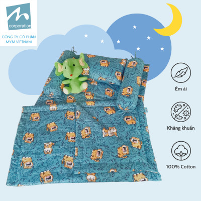 Bộ chăn gối nệm cho bé MYM chất liệu vải Cotton mềm mại, thấm hút