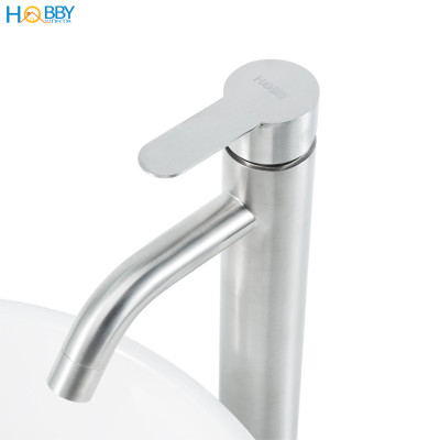 Vòi chậu lavabo nóng lạnh gắn bàn đá inox 304 mờ Hobby home decor VRM7