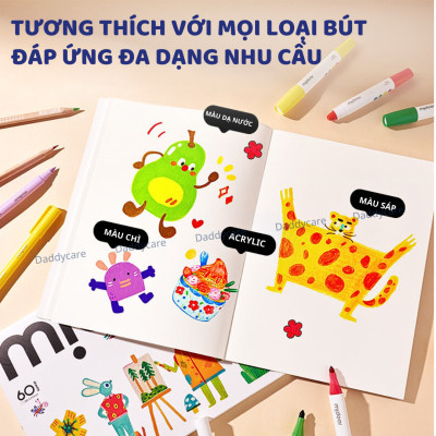 Giấy canson a4, Giấy Vẽ Màu Nước 60 tờ Mideer Doodle Drawing Book giấy dày mịn chất liệu cứng cáp