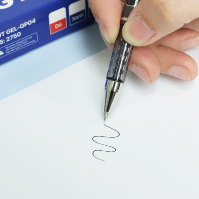 Bút gel Proline 0.5mm Hồng Hà GP04 - 3 màu xanh, đen, đỏ dành cho văn phòng - 2750