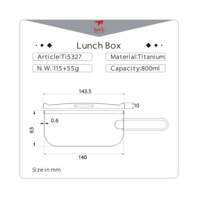 Hộp Lunch Box Titanium Keith Ti5327 800ml