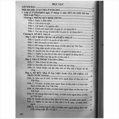 Sách Luật Nhà Ở và Các Văn Bản Quy Định Chi Tiết Thi Hành - V2469T