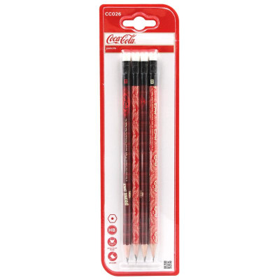 Vỉ 4 Bút Chì Gỗ HB - Coca-Cola CC026