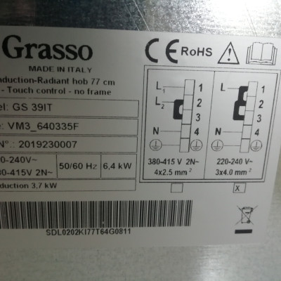 Bếp điện từ GS 39IT (Made in Italy) - Hàng Chính Hãng