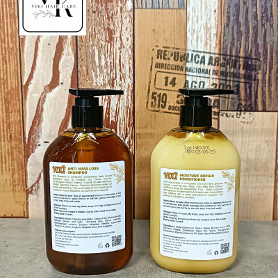 Cặp Dầu Gội Xả Tóc Thảo Dược Viki Gừng Bồ Kết 300ml