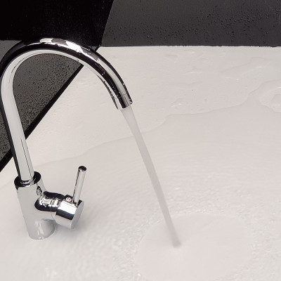 Vòi rửa  chén nóng lạnh Đồng mạ Chrome Eurolife EL-KM01 (Trắng bạc)