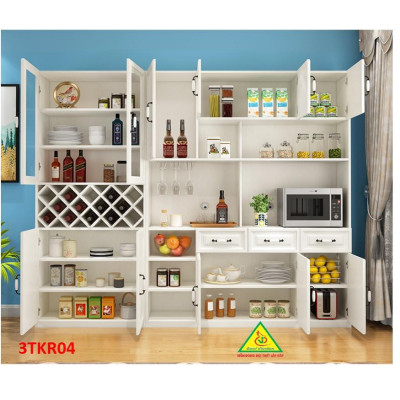 Tủ rượu kiêm tủ để đồ nhà bếp phong cách hiện đại 3TKR04 - Nội thất lắp ráp Viendong Adv