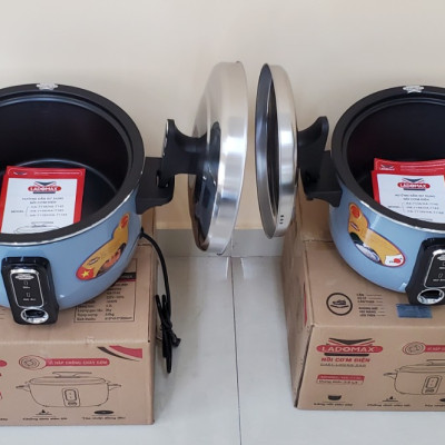 Nồi cơm điện công nghiệp Ladomax Nhật dung tích 3.6/4.2/5.6/8.5/10/16L kèm vỉ hấp chống cháy cơm-Hàng chính hãng