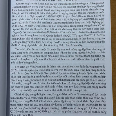 Tích tụ, tập trung đất đai ở Việt Nam- Lý luận và pháp luật hiện hành- Luật đất đai và văn bản hướng dẫn thi hành 2020