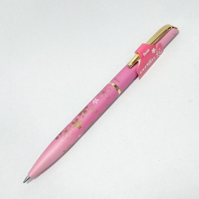 Bút Bi Kim Loại Nắp Vặn Cao Cấp Energel Thân Hồng Mực Xanh - Pentel Bl2007PS2-C